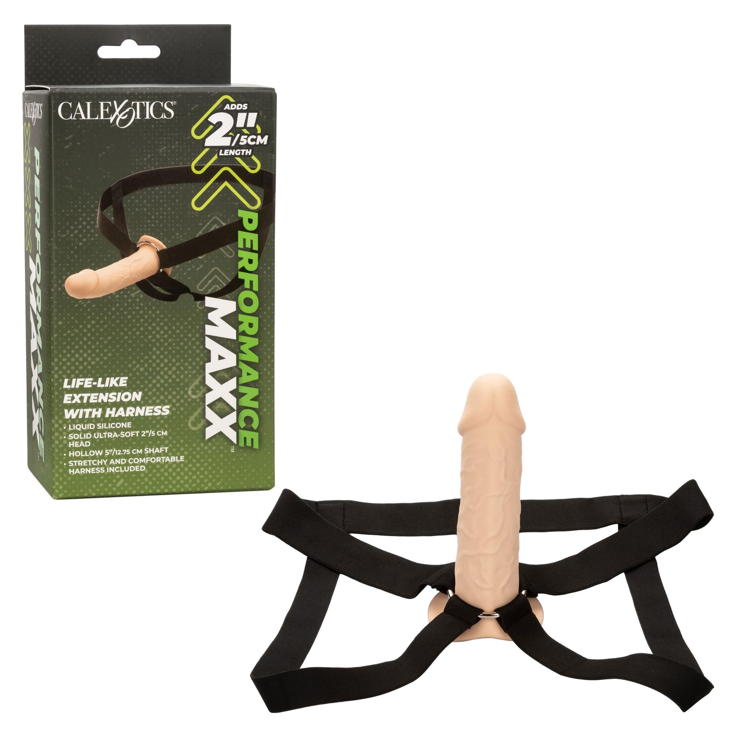 Performance Maxx Life-Like Extension With Harness - Ivory | 716770101976 | Available at EroticWarehouse.com