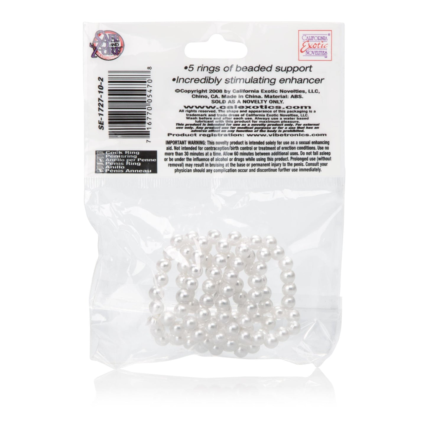 Basic Essentials Pearl Stroker Beads - Small | 716770054708 | Available at EroticWarehouse.com