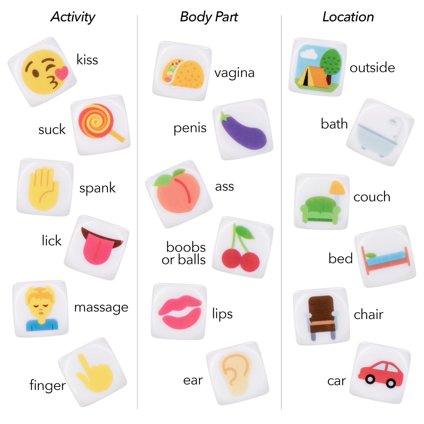 Emojigasm Dice | 716770095800 | Available at EroticWarehouse.com