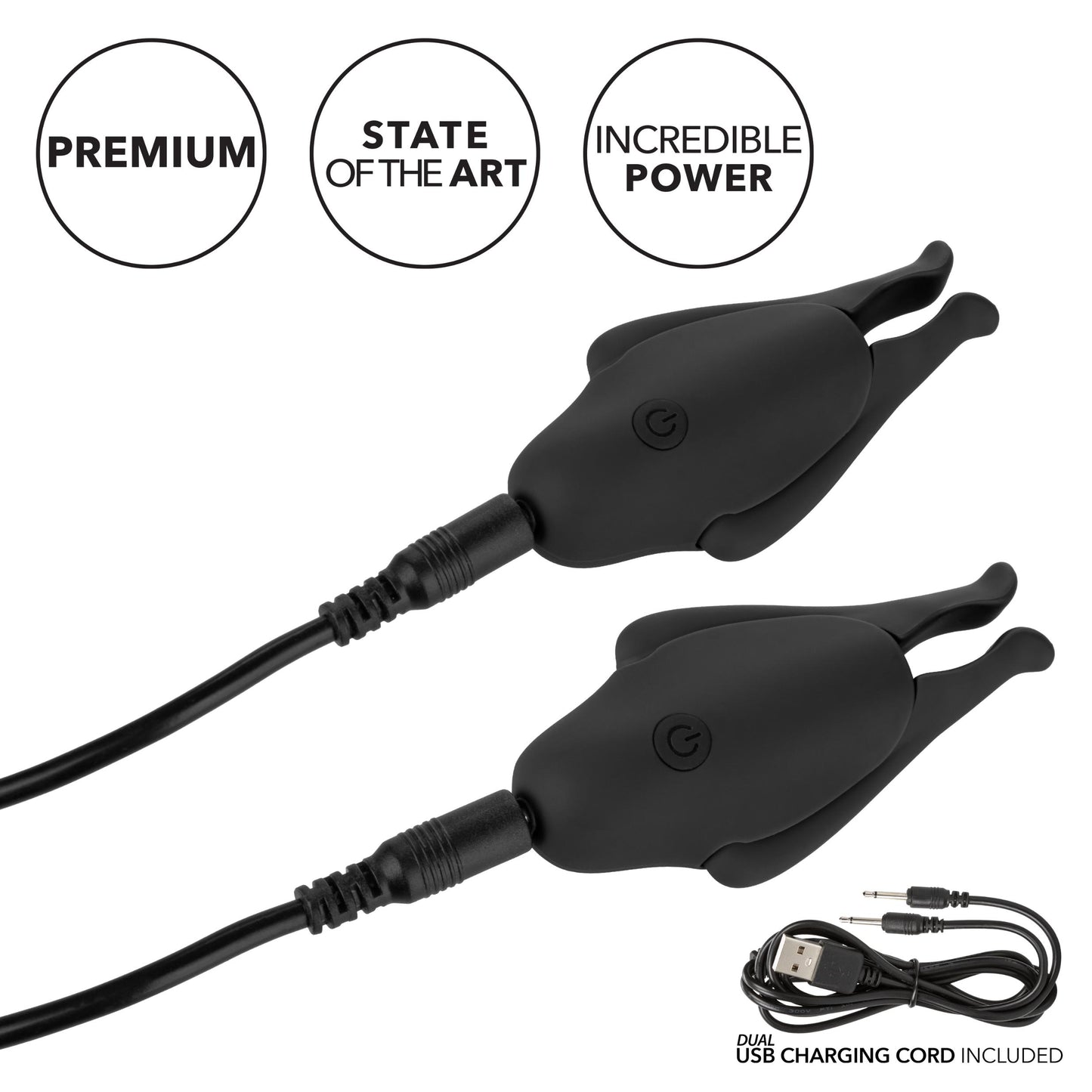Nipple Play Rechargeable Nipplettes - Black | 716770095930 | Available at EroticWarehouse.com