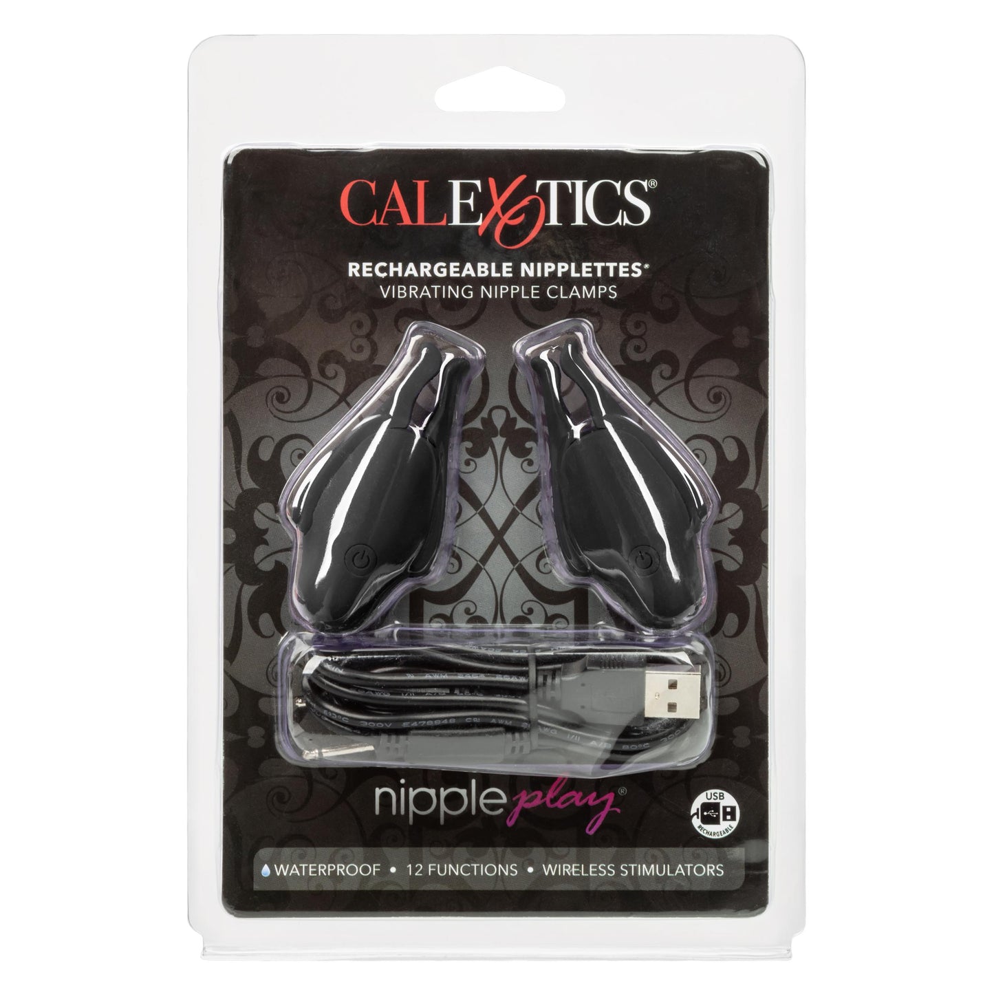 Nipple Play Rechargeable Nipplettes - Black | 716770095930 | Available at EroticWarehouse.com