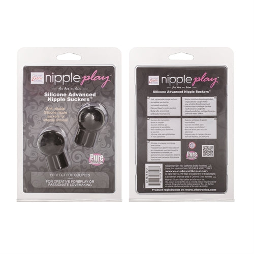 Nipple Play Silicone Advanced Nipple Suckers - Black | 716770083487 | Available at EroticWarehouse.com