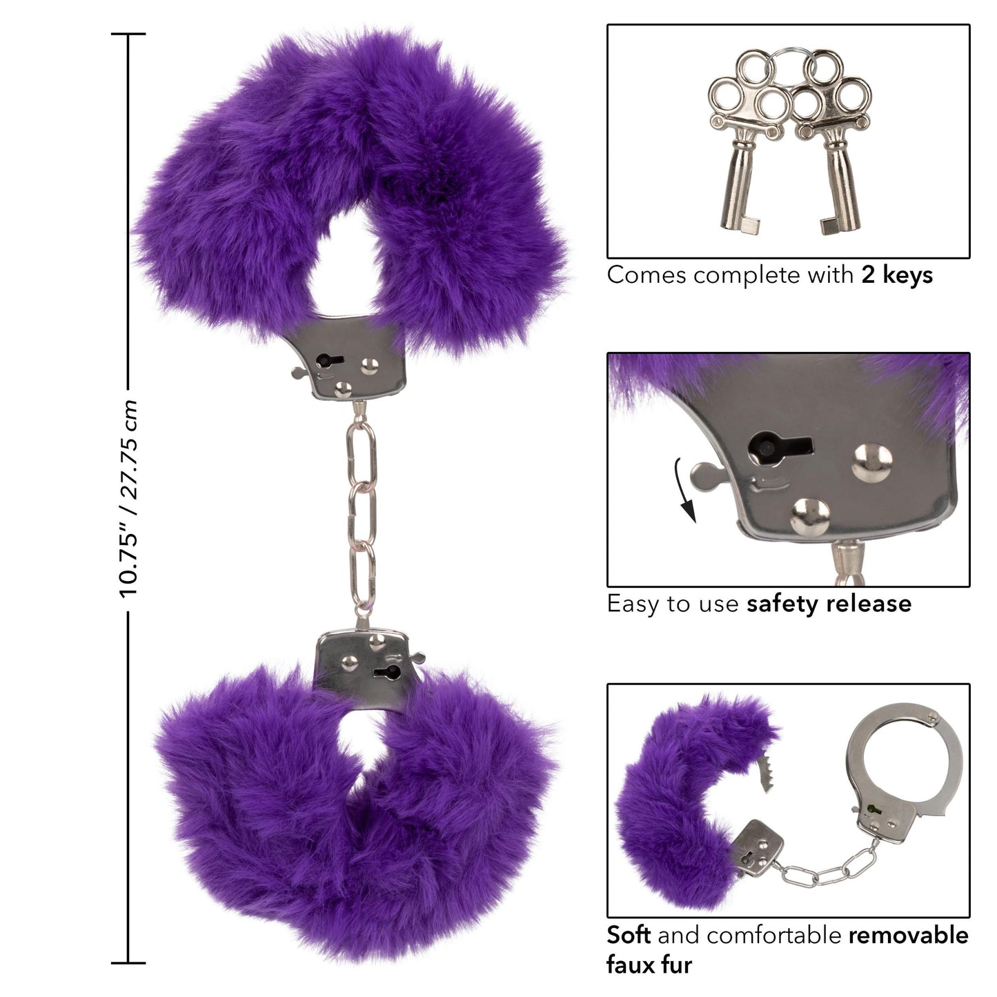 Ultra Fluffy Furry Cuffs - Purple | 716770102683 | Available at EroticWarehouse.com