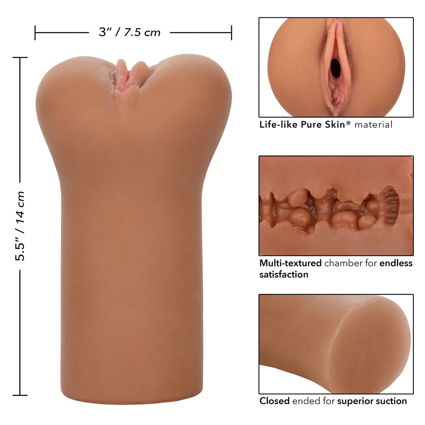 Boundless Vulva - Pussy Style Stroker - Brown | 716770097361 | Available at EroticWarehouse.com