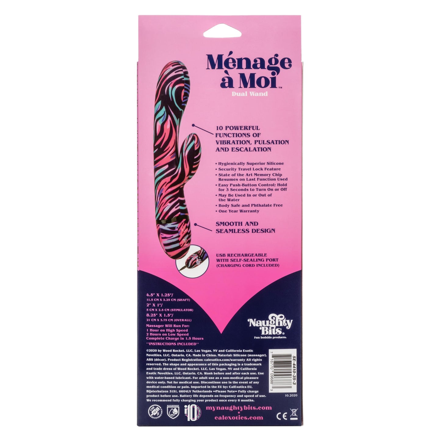 Naughty Bits Menage a Moi Dual Wand | 716770096883 | Available at EroticWarehouse.com