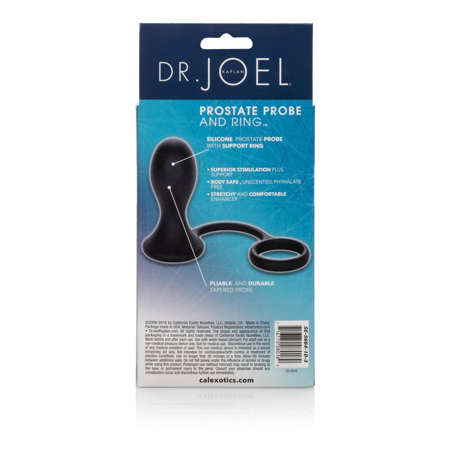 Dr. Joel Kaplan Prostate Probe and Ring - Black | 716770080189 | Available at EroticWarehouse.com