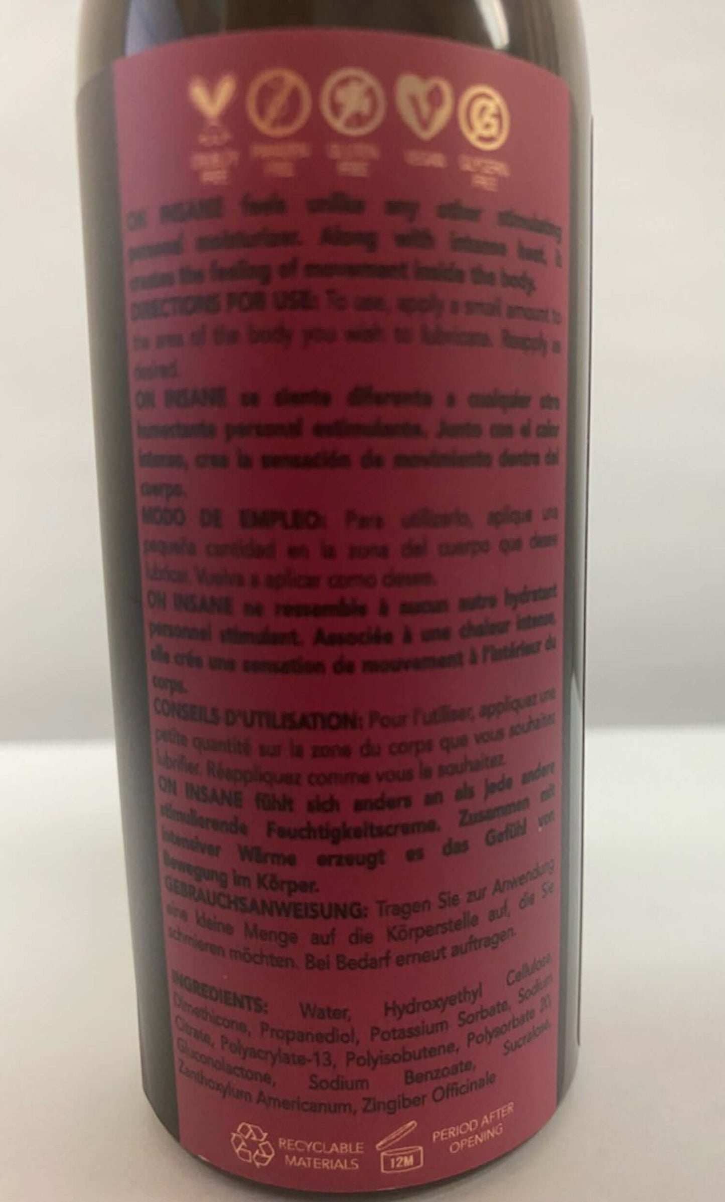 On Insane Ultra-Stimulating Personal Moisturizer - 4oz Cherry Pop | 810002661402 | Available at EroticWarehouse.com