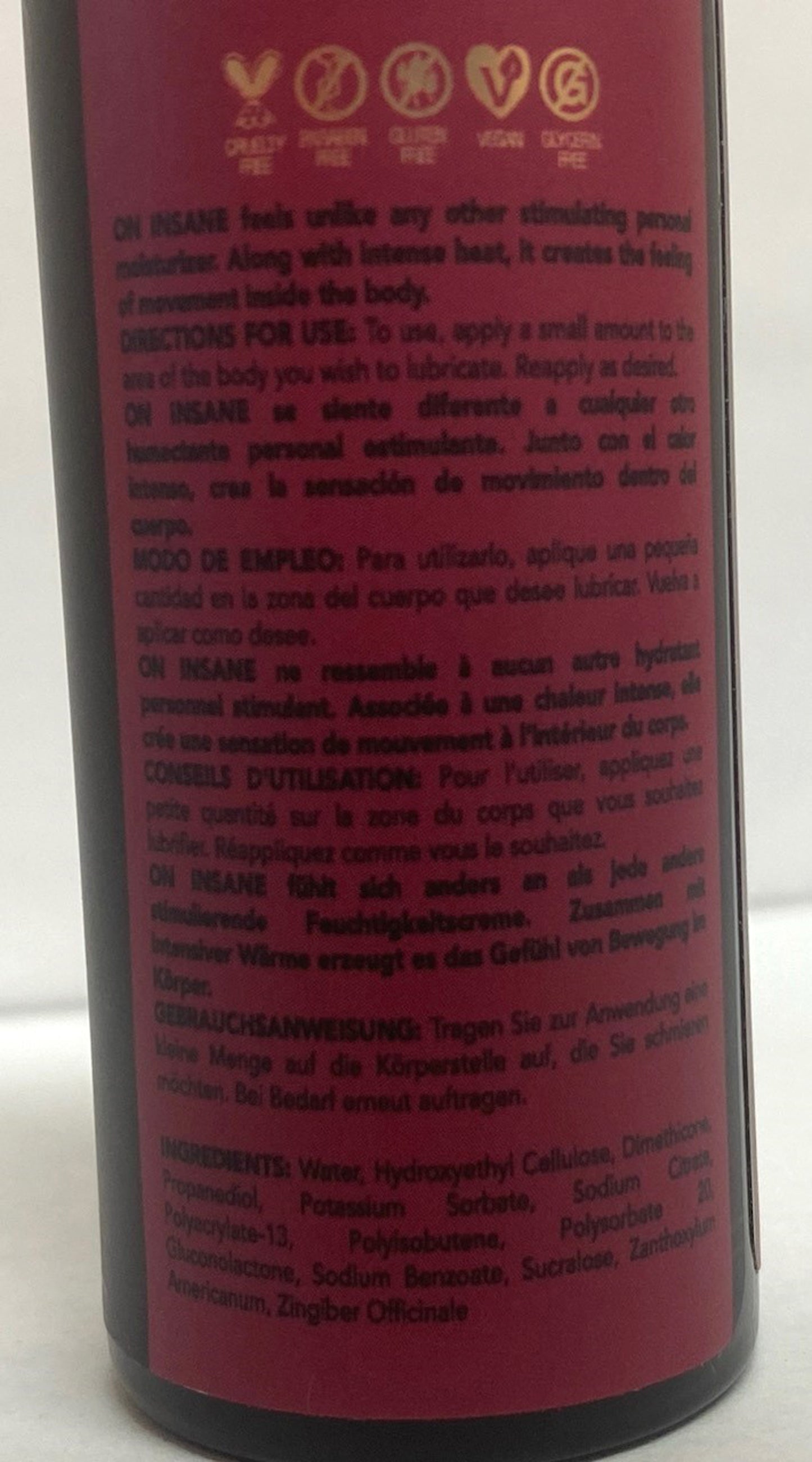 On Insane Ultra-Stimulating Glide Cherry Pop 2oz-57ml Bottle | 810002660771 | Available at EroticWarehouse.com