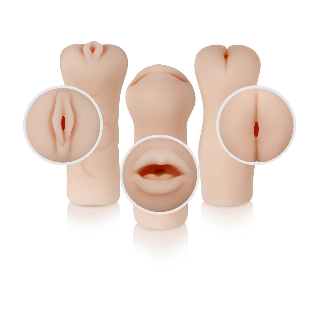 Selopa - Party Pack - Pussy, Ass, Mouth Style Strokers - 3 Pack - Light | 844477023489 | Available at EroticWarehouse.com