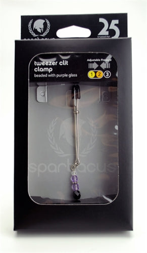 Adjustable Clit Clamp With Purple Beads | 669729222027 | Available at EroticWarehouse.com