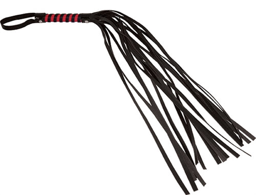 Sex and Mischief Stripe Flogger - Red and Black | 646709100452 | Available at EroticWarehouse.com