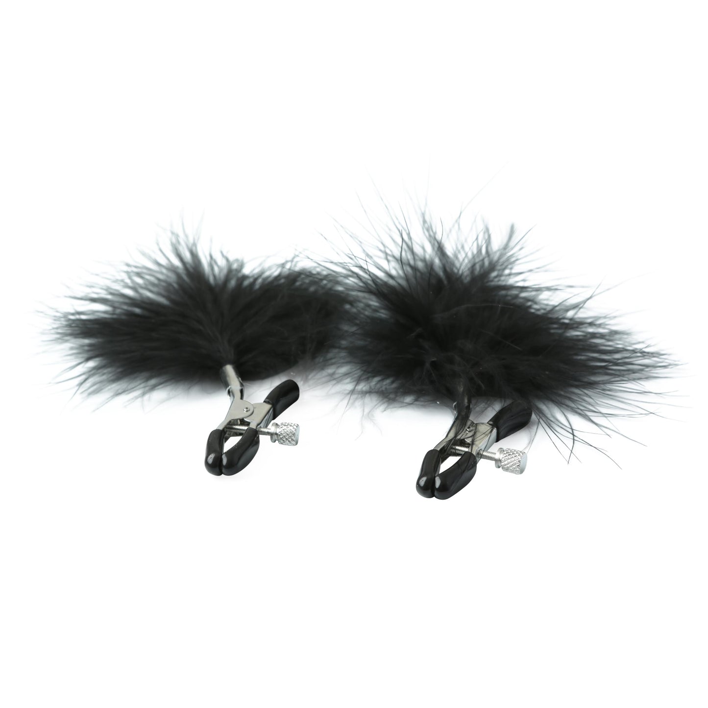 Sex and Mischief Feathered Nipple Clamps | 646709100827 | Available at EroticWarehouse.com
