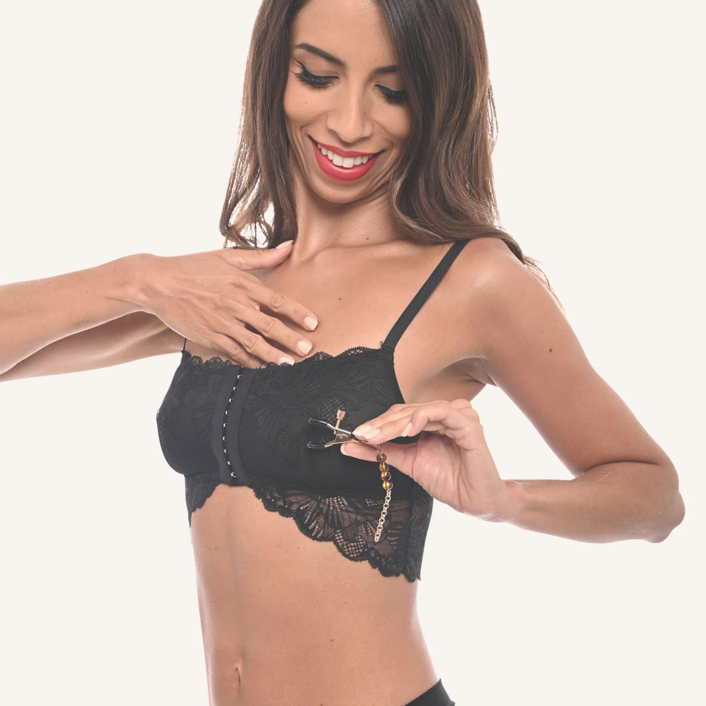 Sincerely Amber Beaded Nipple Clamp | 646709521059 | Available at EroticWarehouse.com