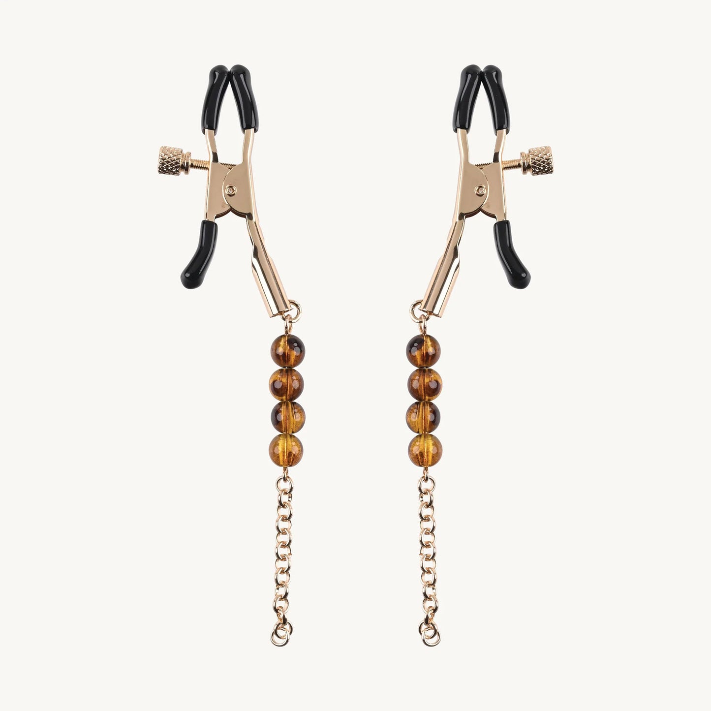 Sincerely Amber Beaded Nipple Clamp | 646709521059 | Available at EroticWarehouse.com