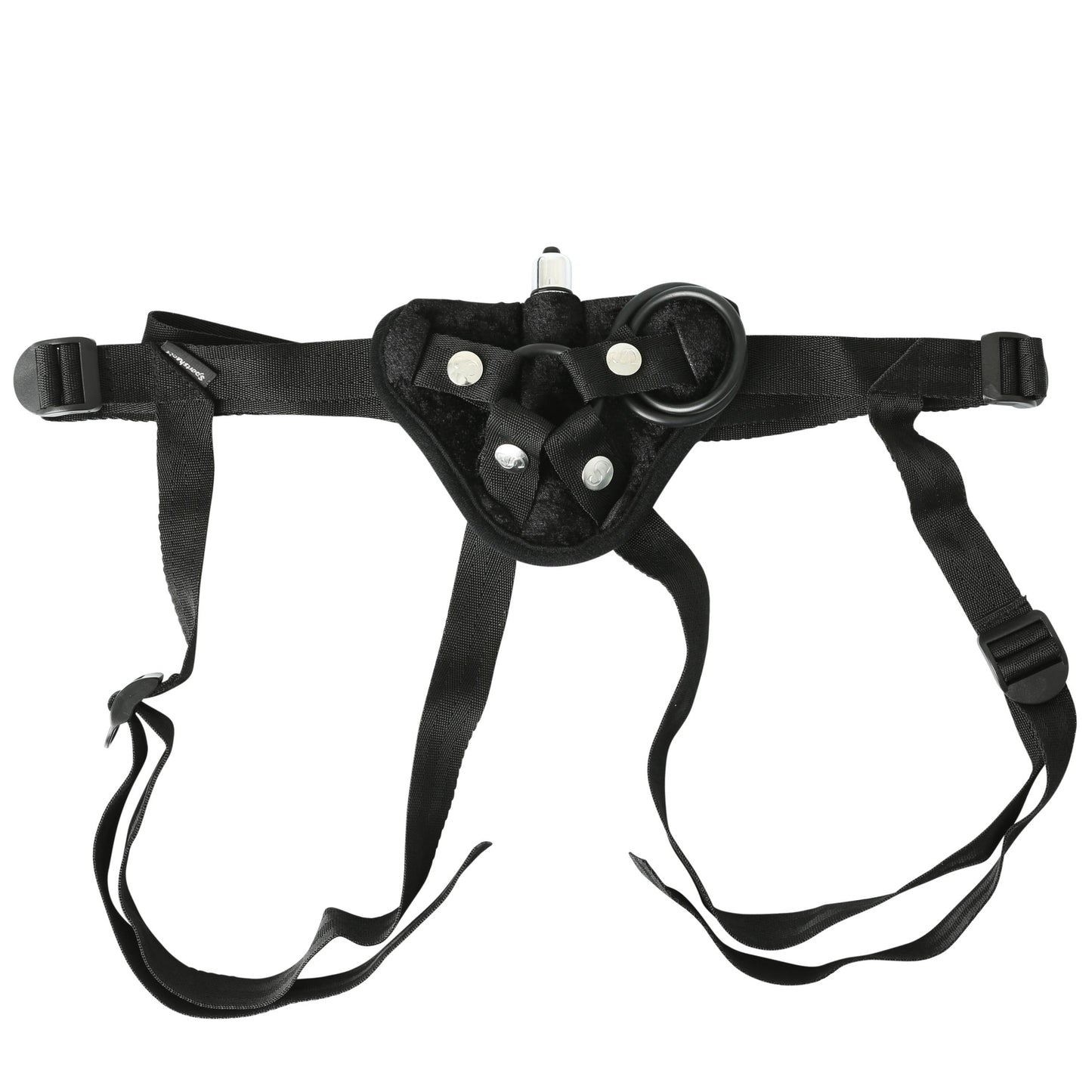 Vibrating Black Velvet Strap On | 646709690014 | Available at EroticWarehouse.com