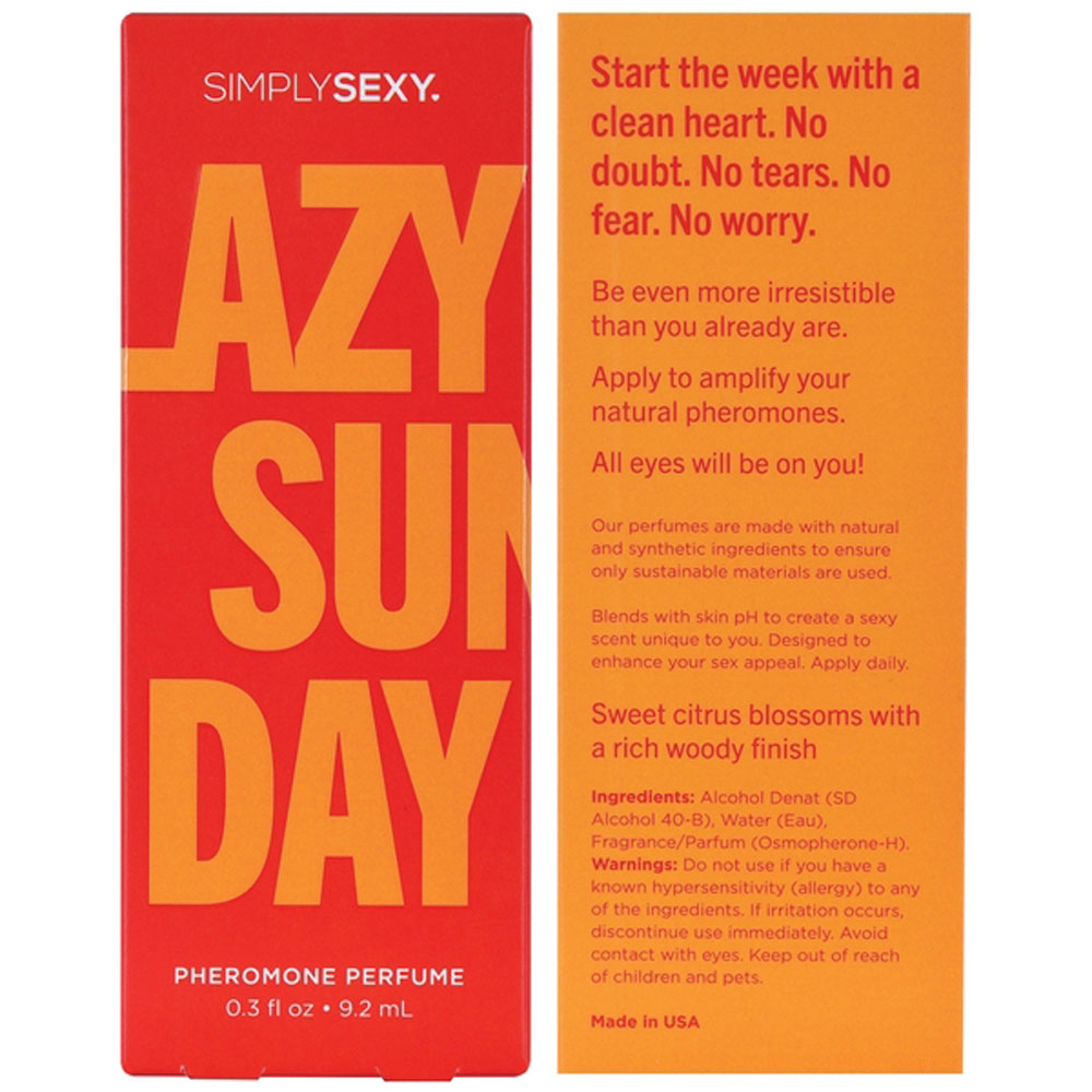 Simply Sexy Pheromone Perfume Lazy Sunday 0.3 Oz | 638258904384 | Available at EroticWarehouse.com