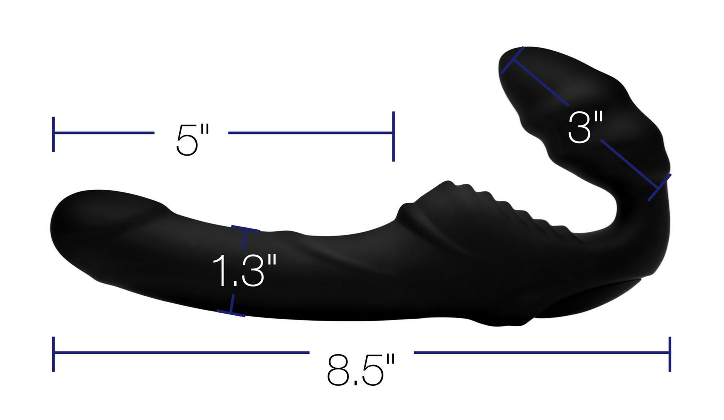 Pro Rider 9x Vibrating Silicone Strapless Strap on With Remote Control | 848518031754 | Available at EroticWarehouse.com