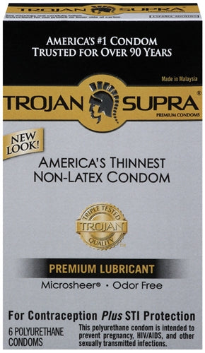 Trojan Supra Bareskin Non-Latex - 6 Pack | 022600902423 | Available at EroticWarehouse.com