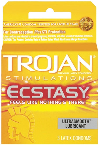 Trojan Ultra Ribbed Ecstasy - 3 Pack | 022600947219 | Available at EroticWarehouse.com