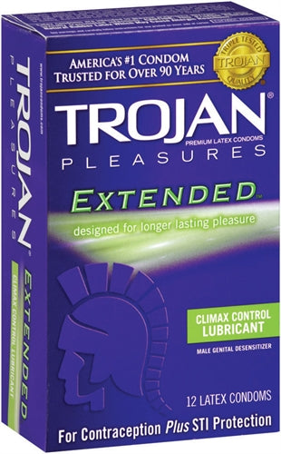 Trojan Pleasures Extended Pleasure - 12 Pack | 022600972525 | Available at EroticWarehouse.com