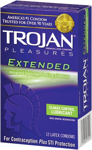 Trojan Pleasures Extended Pleasure - 12 Pack | 022600972525 | Available at EroticWarehouse.com