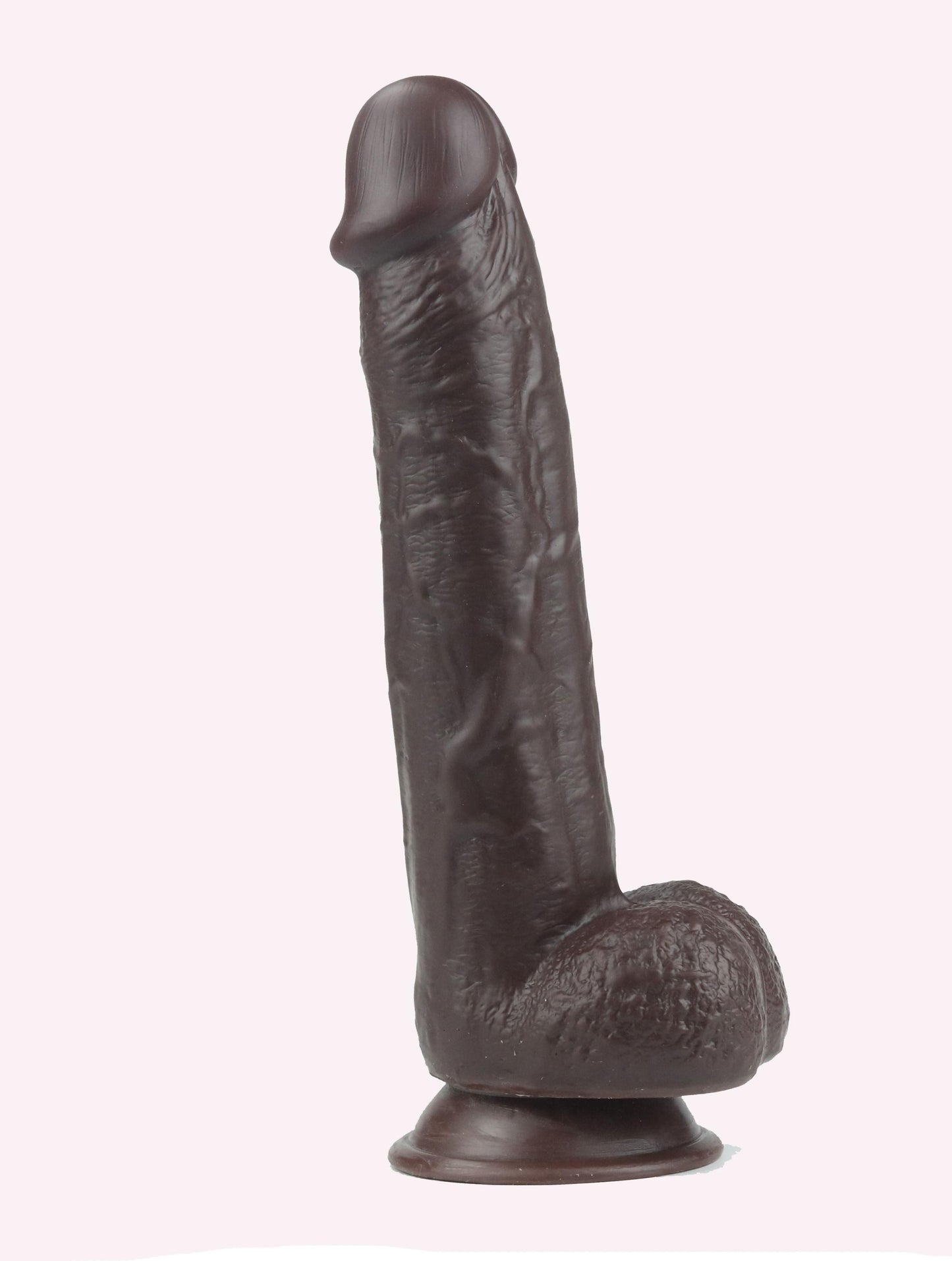 Get Lucky 9 Inch Real Skin Dildo - Dark Brown | 810046850619 | Available at EroticWarehouse.com