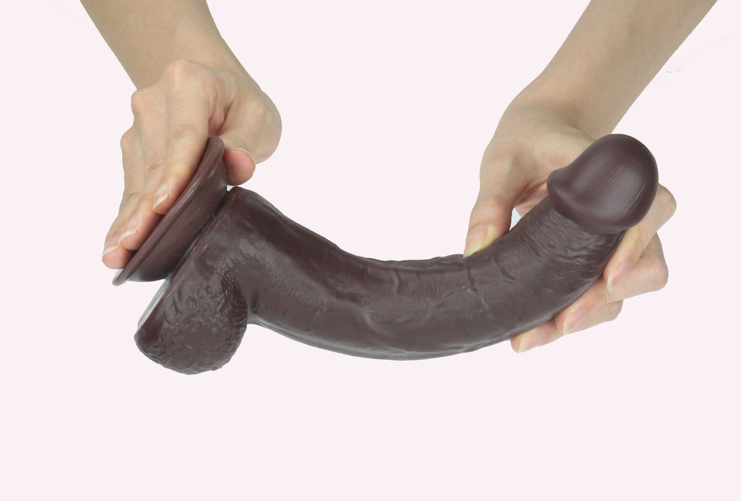Get Lucky 9 Inch Real Skin Dildo - Dark Brown | 810046850619 | Available at EroticWarehouse.com