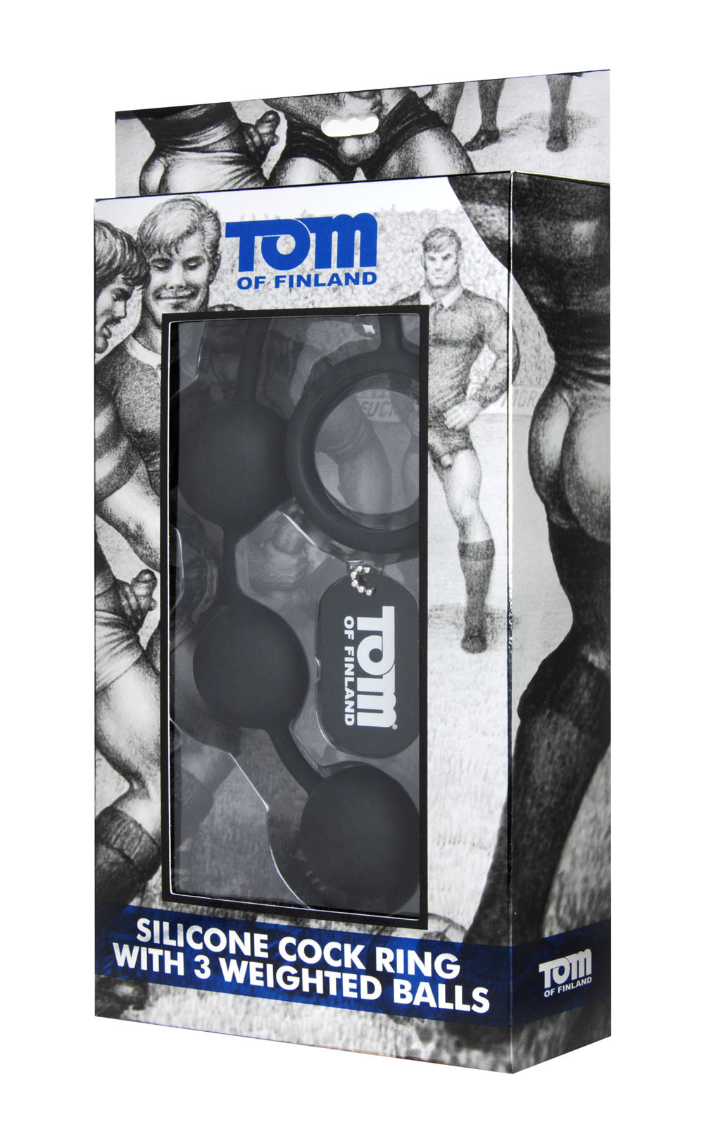 Tom of Finland Silicone Cock Ring With 3 Weighted Balls | 848518019325 | Available at EroticWarehouse.com