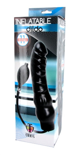 Inflatable 11 Inch Super Dong - Black | 811847012046 | Available at EroticWarehouse.com