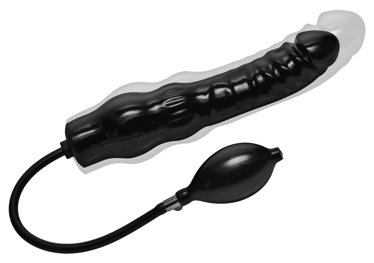 Inflatable 11 Inch Super Dong - Black | 811847012046 | Available at EroticWarehouse.com
