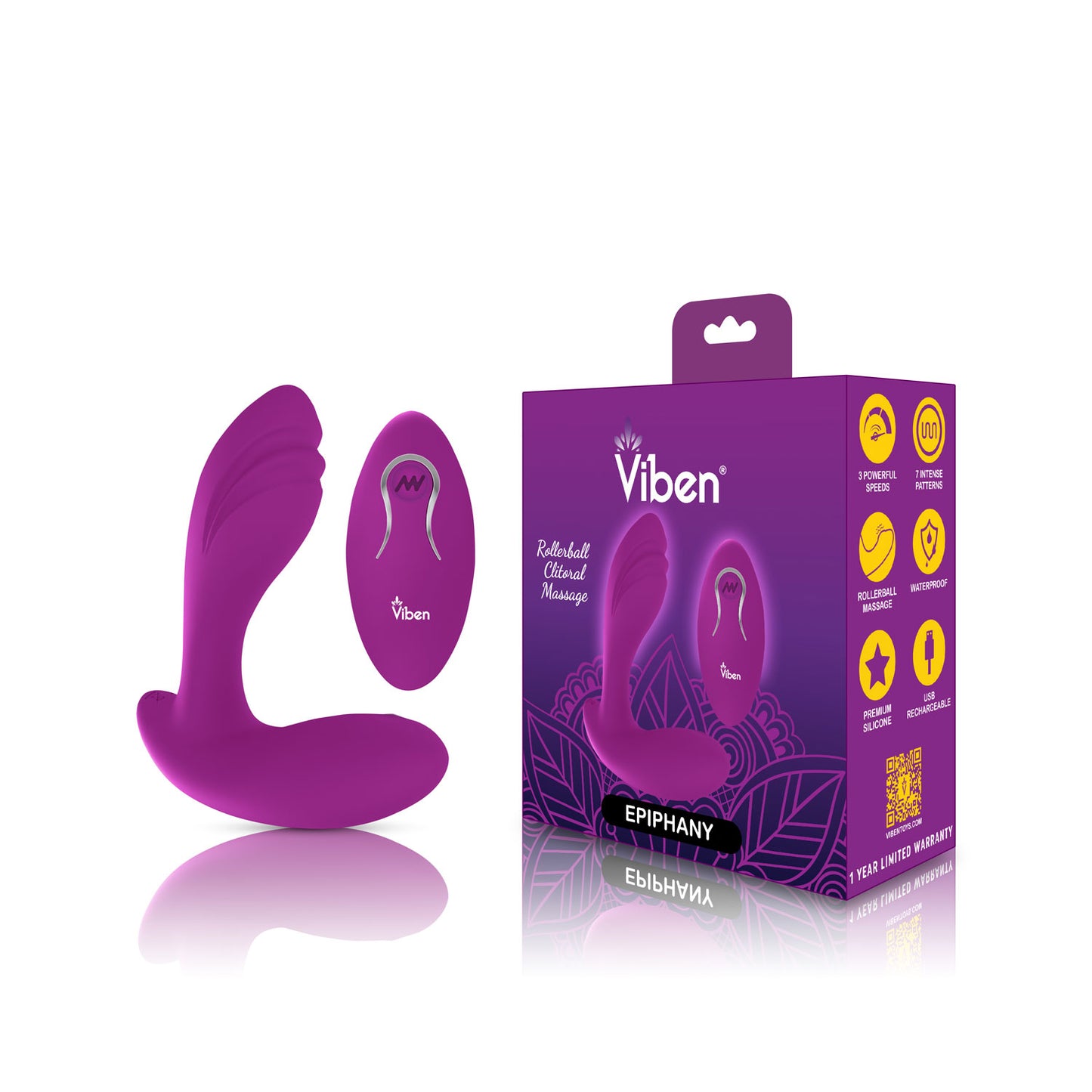 Epiphany - Berry - Rollerball Clitoral Massager | 850018691031 | Available at EroticWarehouse.com