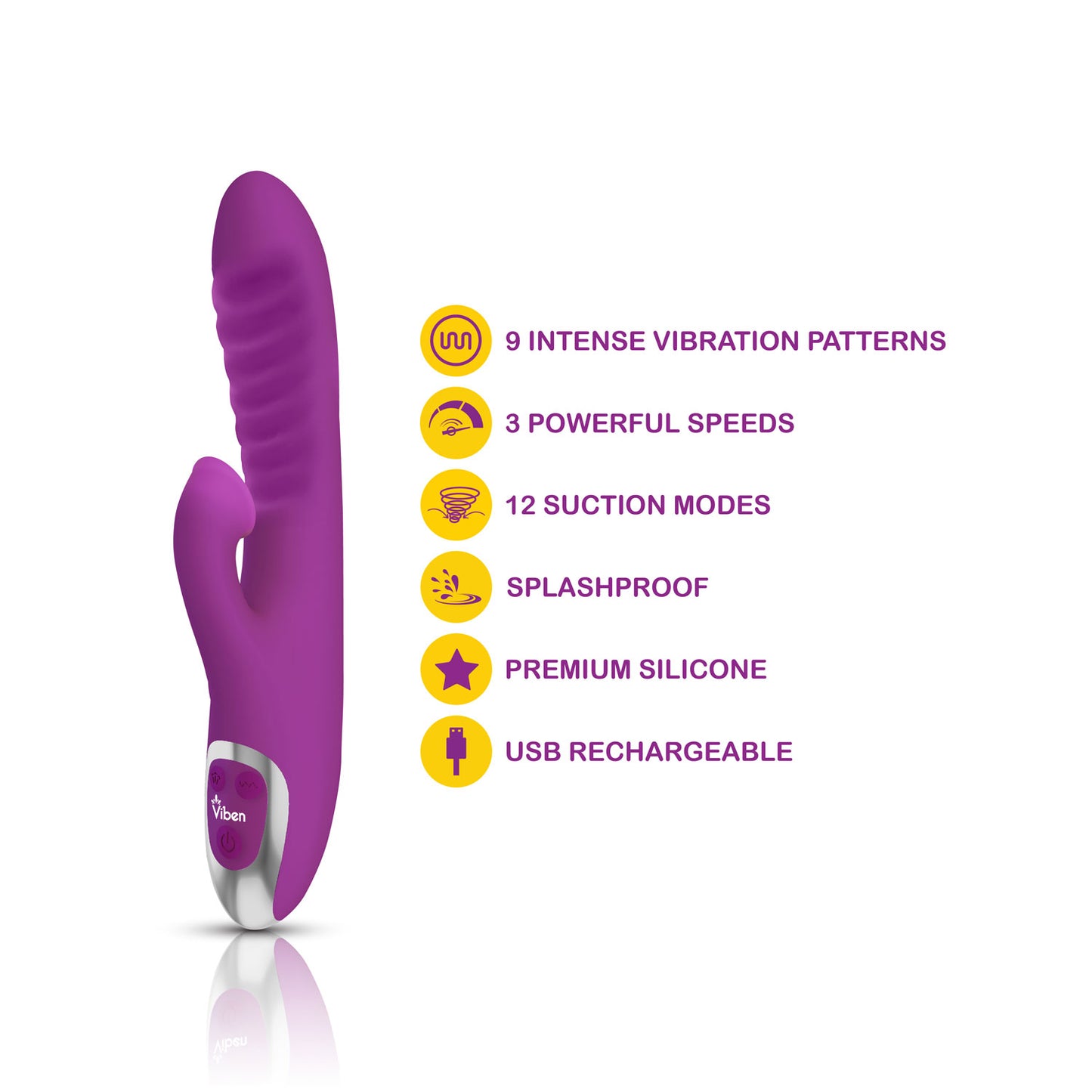 Frenzy - Rabbit Vibe With Clitoral Suction - Berry | 850018691086 | Available at EroticWarehouse.com
