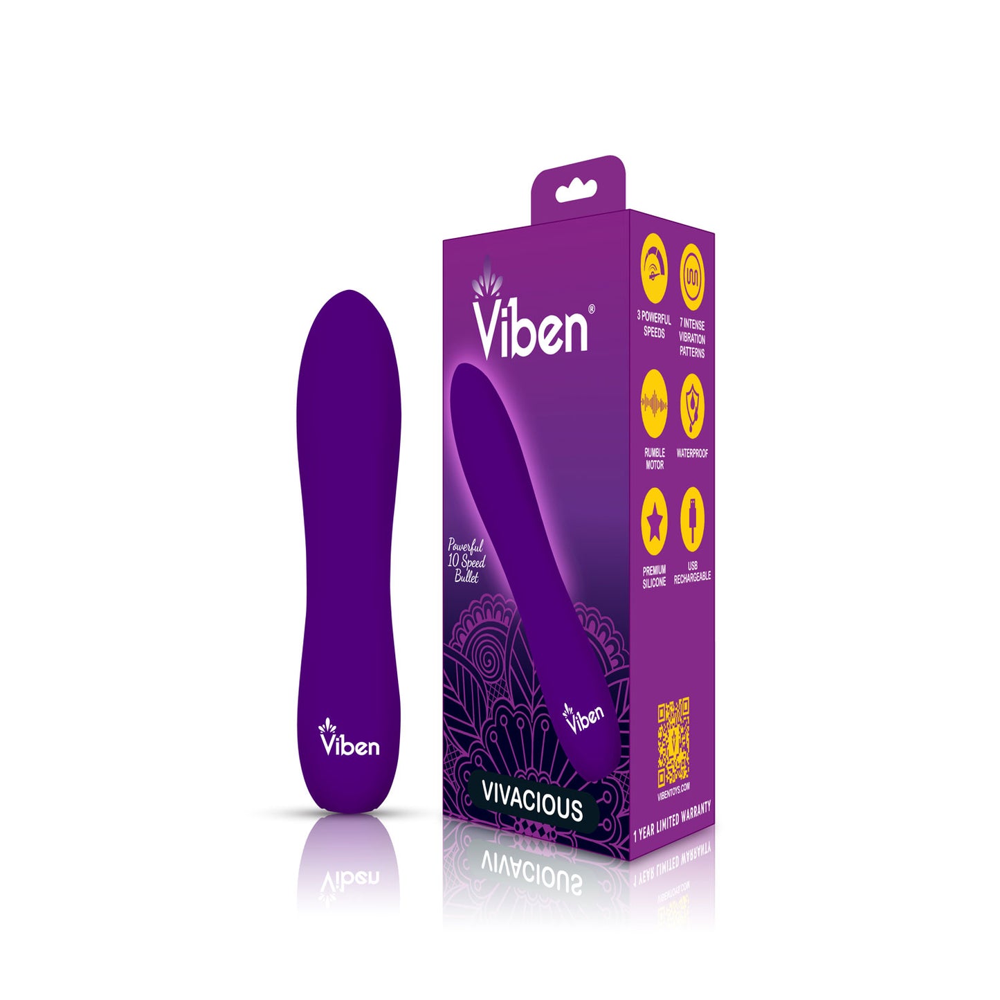 Vivacious - Violet - Intense 10-Function Bullet | 850018691055 | Available at EroticWarehouse.com