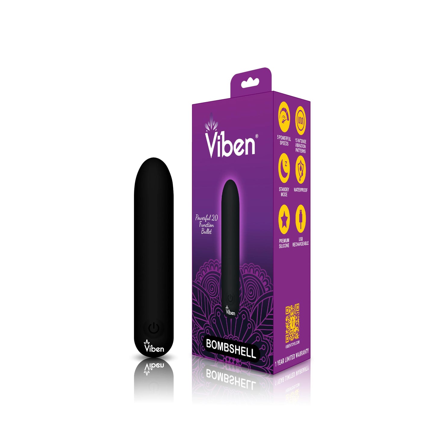 Bombshell - Black - Mighty Bullet | 810080750081 | Available at EroticWarehouse.com