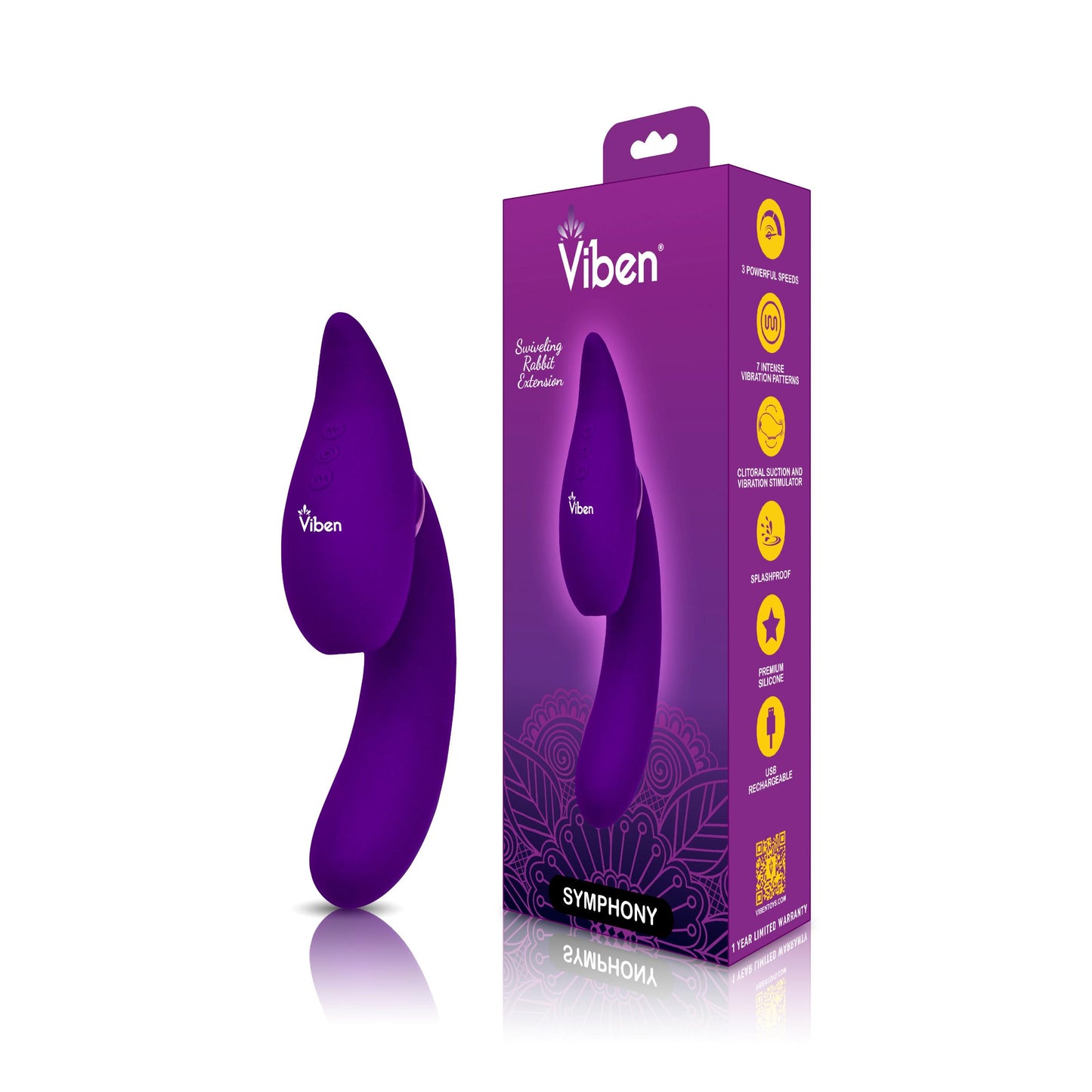 Symphony - Violet - Insertable Triple Motor Vibe | 810080750098 | Available at EroticWarehouse.com