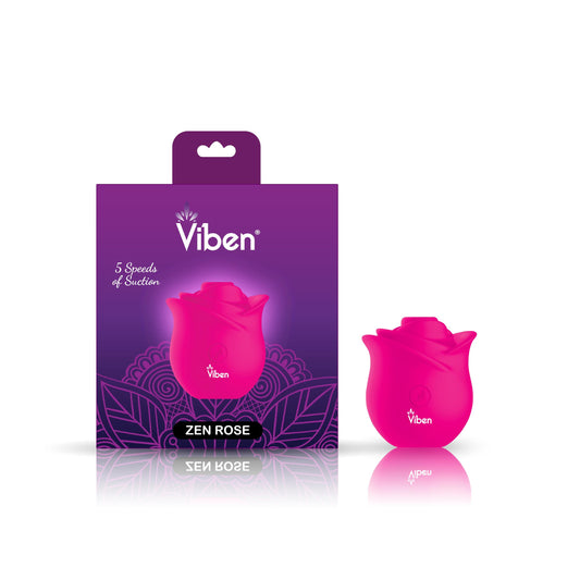 Zen Rose - Hot Pink - Handheld Rose Clitoral and Nipple Stimulator | 810080750111 | Available at EroticWarehouse.com
