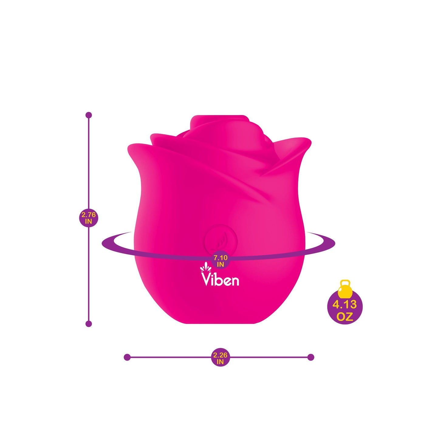 Zen Rose - Hot Pink - Handheld Rose Clitoral and Nipple Stimulator | 810080750111 | Available at EroticWarehouse.com