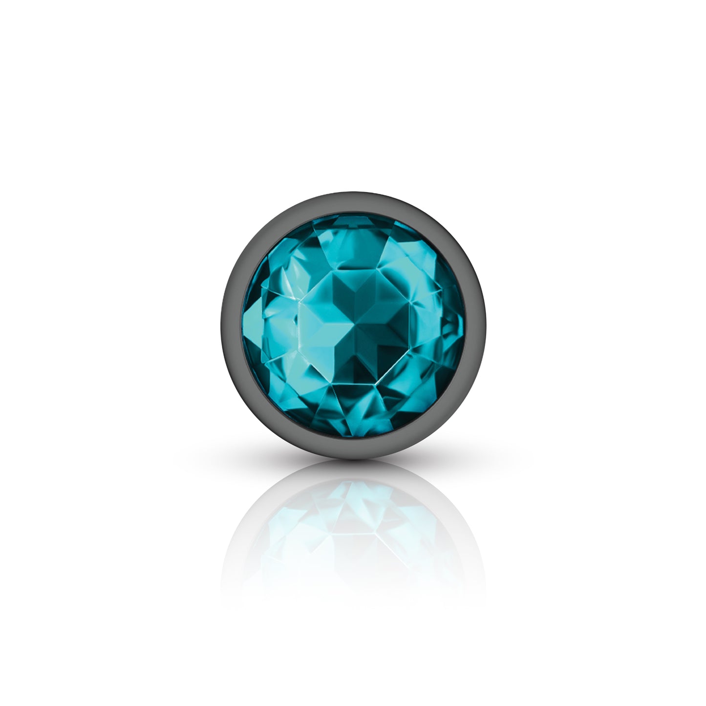 Cheeky Charms - Metal Butt Plug Gunmetal - Round - Teal - Anal Trainer Kit | 850018691505 | Available at EroticWarehouse.com