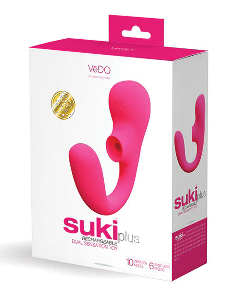 Suki Plus Rechargeable Dual Sonic Vibe - Foxy Pink | 792816281567 | Available at EroticWarehouse.com