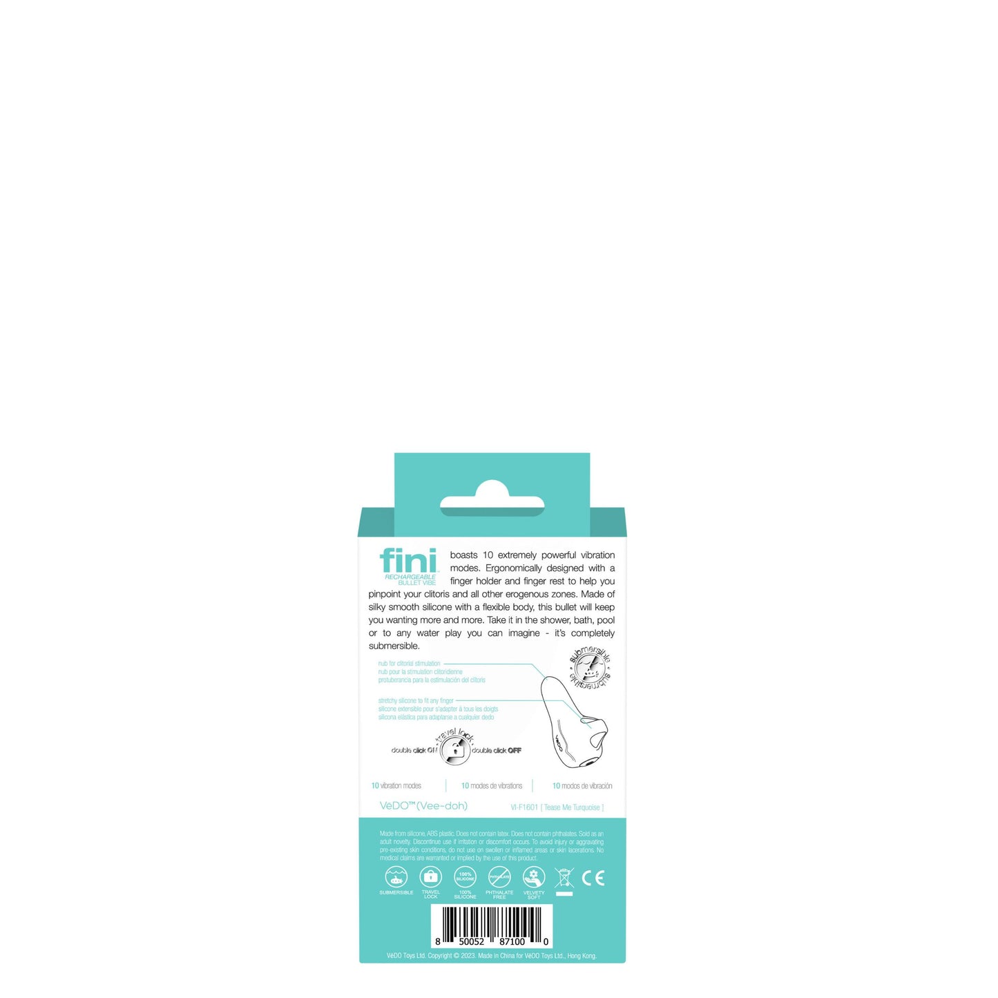 Fini Rechargeable Bullet Vibe - Turquoise | 850052871000 | Available at EroticWarehouse.com