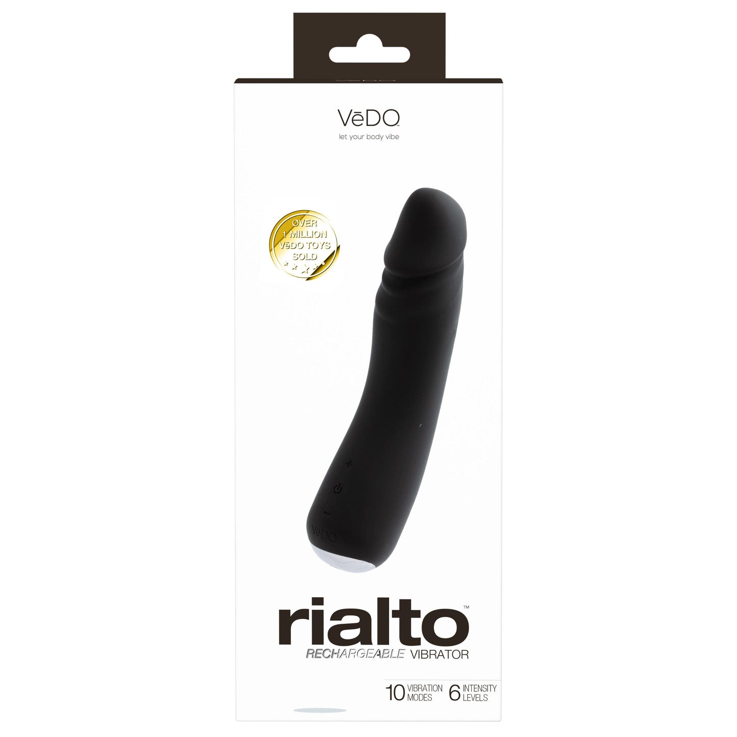 Rialto Rechargeable Vibrator - Black | 716053727855 | Available at EroticWarehouse.com