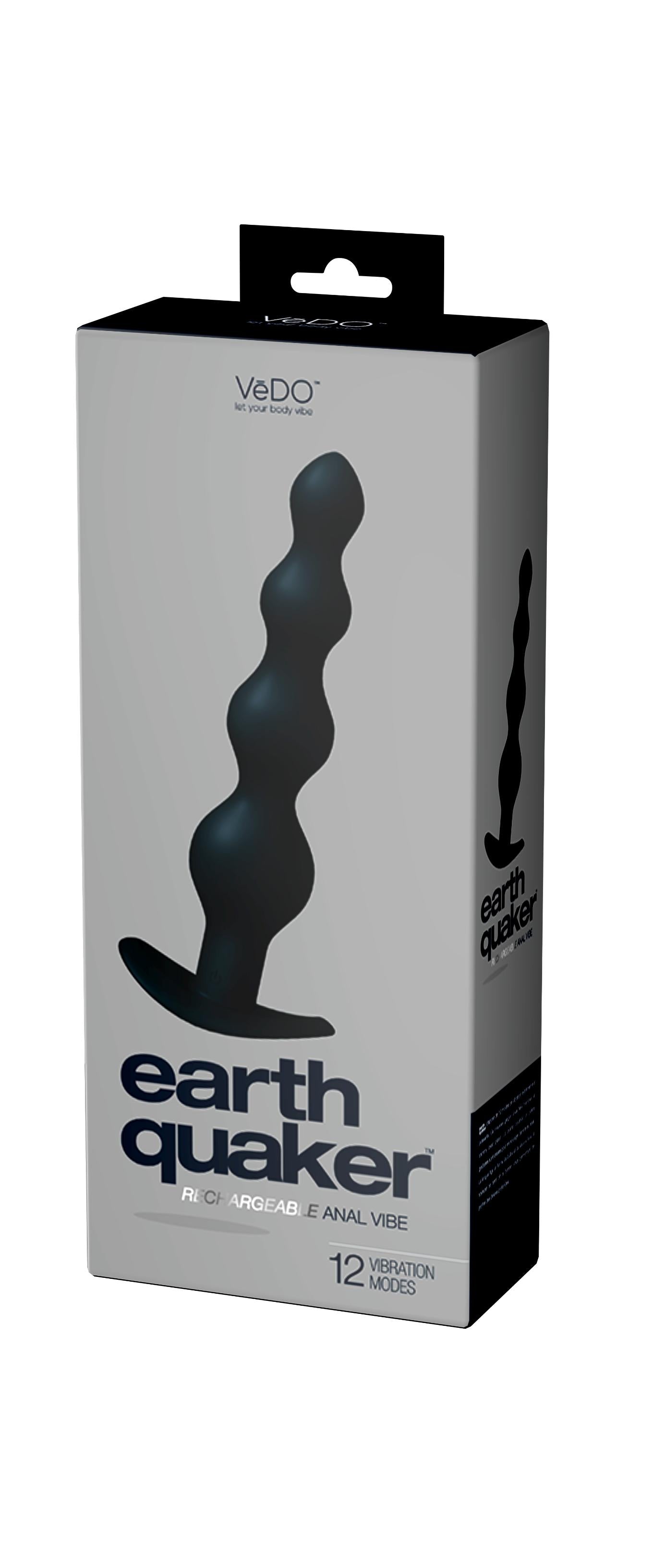Earth Quaker Rechargeable Anal Vibe - Just Black | 731882511598 | Available at EroticWarehouse.com