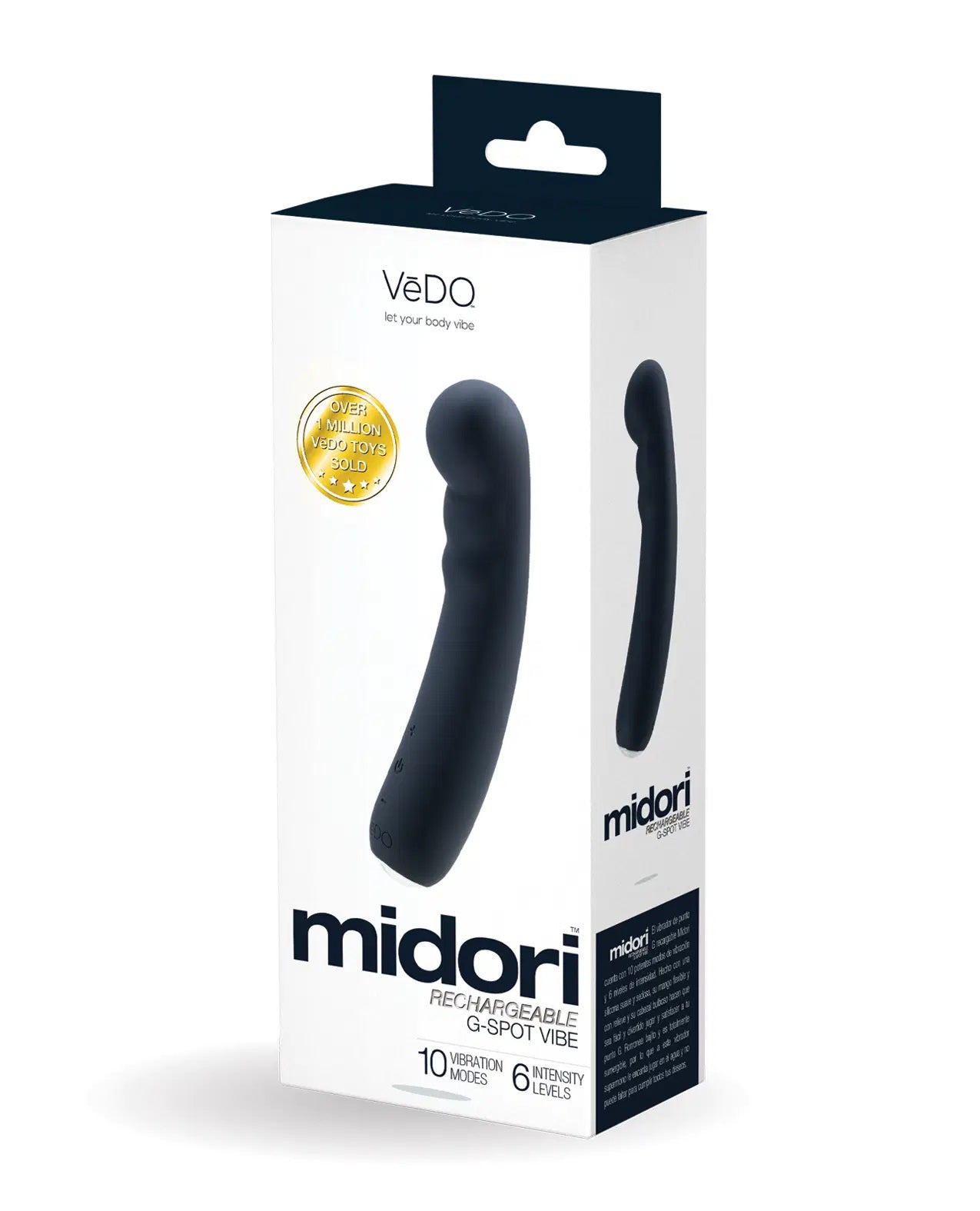 Midori Rechargeable G-Spot Vibe - Just Black | 792816281499 | Available at EroticWarehouse.com