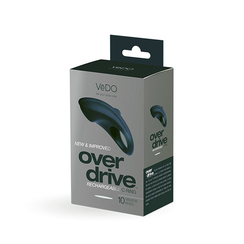 Overdrive Plus Rechargeable Cock Ring - Black | 789185757038 | Available at EroticWarehouse.com