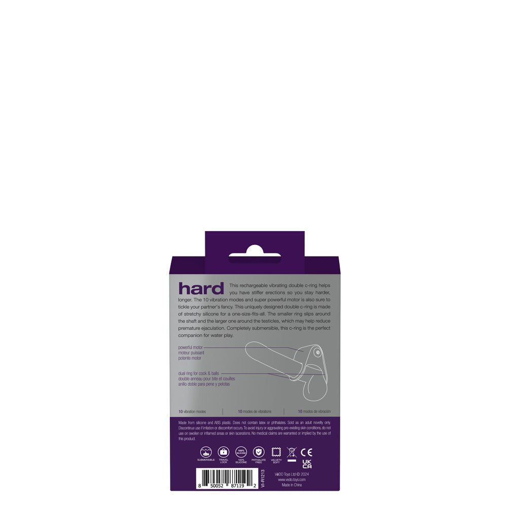 Hard Rechargeable C-Ring - Purple | 850052871192 | Available at EroticWarehouse.com