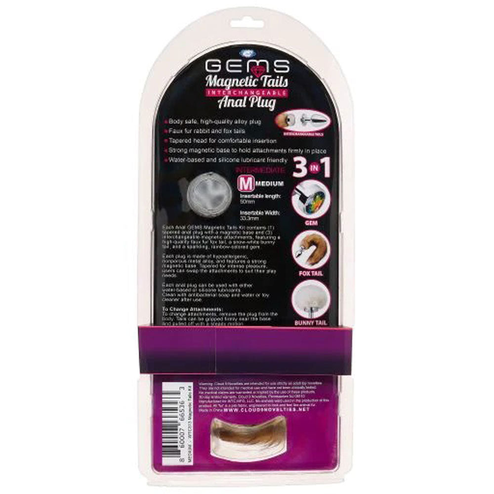 Cloud 9 Magnetic Tails Kit With 3 Attachments - Medium | 860007665363 | Available at EroticWarehouse.com