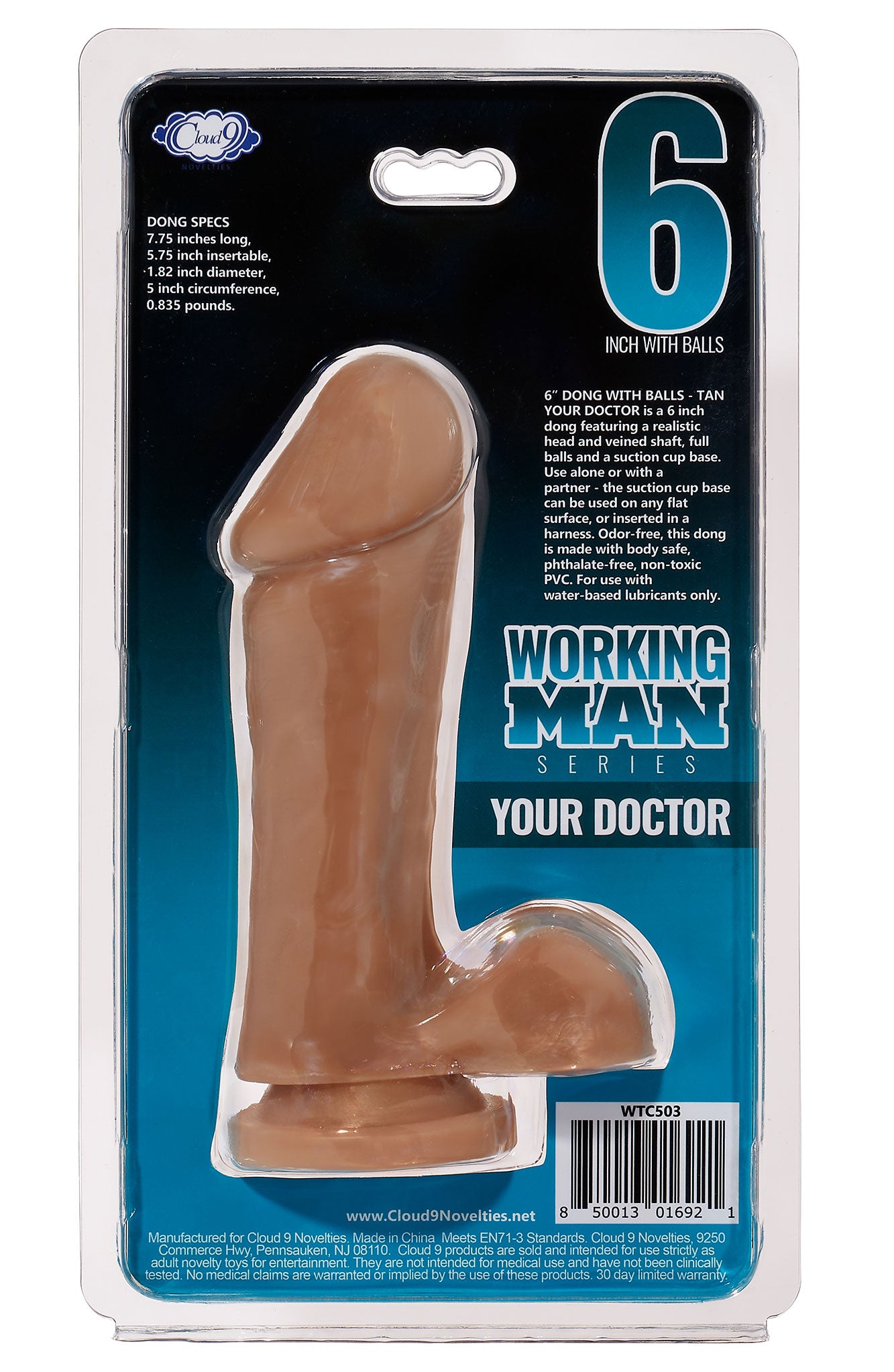 Cloud 9 Working Man 6 Inch With Balls - Your Doctor - Tan | 850013016921 | Available at EroticWarehouse.com