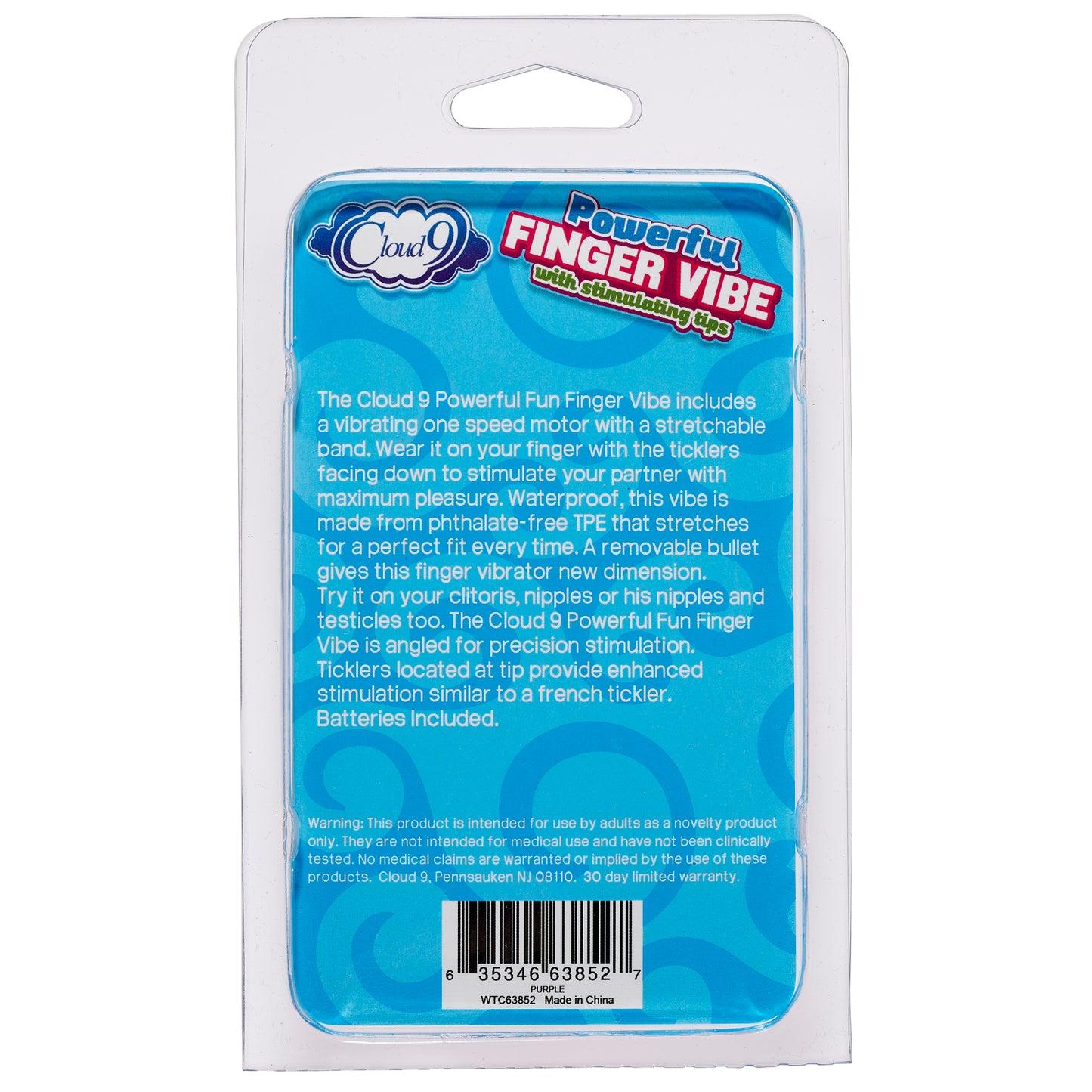Finger Vibe W/stimulating Tips Purple | 635346638527 | Available at EroticWarehouse.com