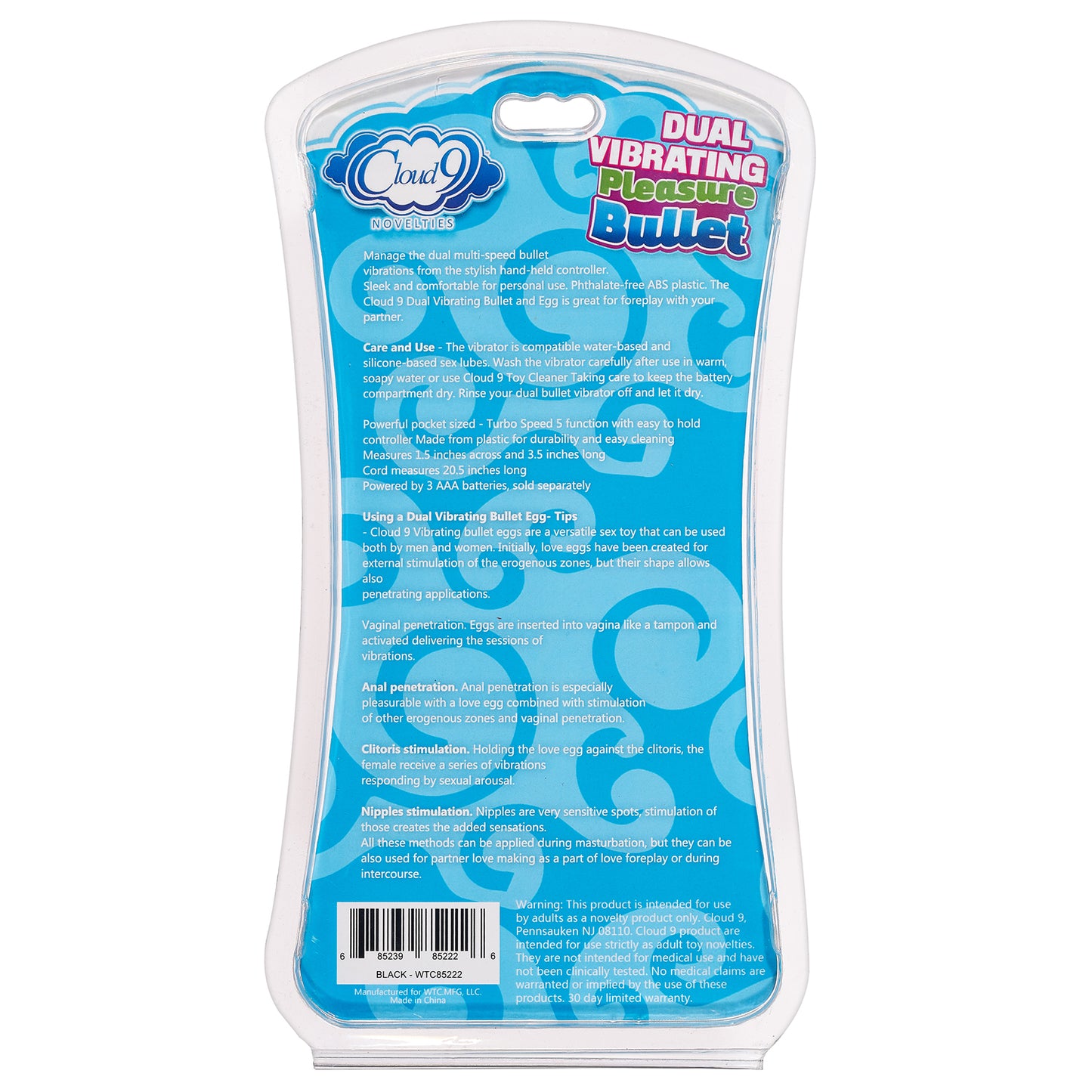 D Wtc Dual Egg Vibrator Black | 685239852226 | Available at EroticWarehouse.com