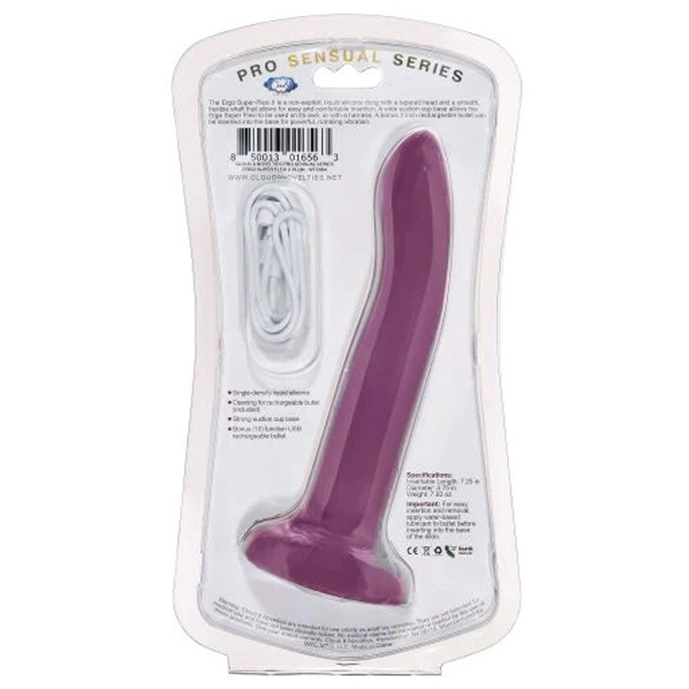 Ergo Super Flexi II Dong Soft and Flexible Liquid Silicone With Vibrator - Plum | 850013016563 | Available at EroticWarehouse.com